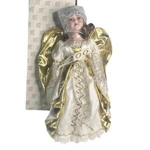 Christmas Angel Porcelain Doll JOLENE NOEL Heritage Collection 15'' Gold 2001